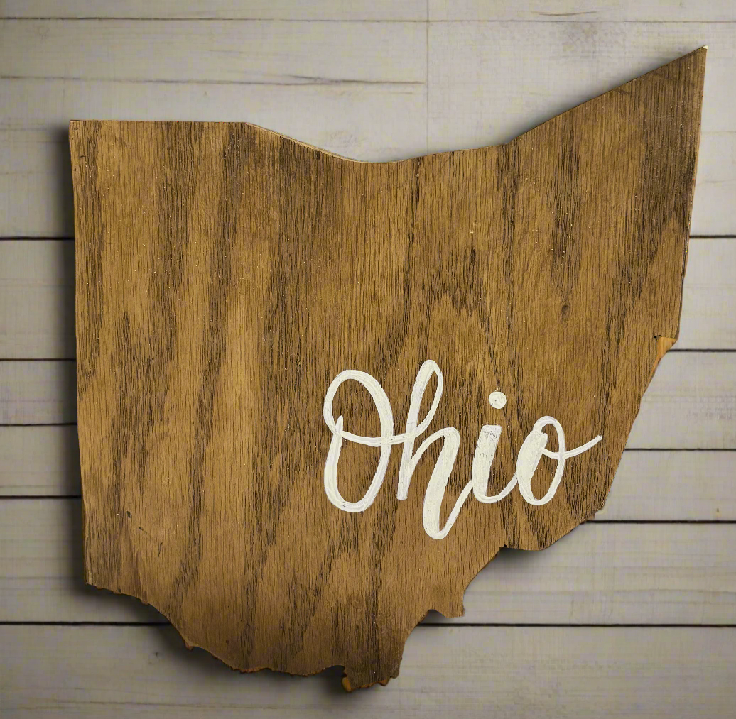 Reclaimed Wooden State Wall Art